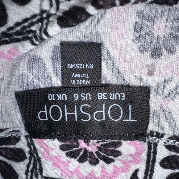 Topshop Retro 70s Style Floral Print Pink and Black Tank - Picture 7 of 8